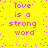 Yellow background with pink pixelated text reading "love is a strong word" repeated in a pattern, surrounded by scattered pink dots