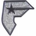 Static buddy icon featuring a stylized black outline of the state of Florida filled with dense gray dot pattern and a solid black star in upper left corner.