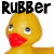 Animated rubber duck icon with red beak and blue eyes, displaying sequential text changes above its head.