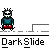 Pixel art character in teal shirt and red pants performing a sliding motion across with changing foot positions