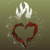 Two white hands above a red heart outline on a gradient background.