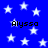 Blue background with white stars and repeated black text 'Alyssa' in pixelated font.