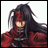 Pixelated anime-style character with long dark hair and red mask covering eyes, wearing red outfit against white background; adjacent black panel displays pixelated text "Anime IM" above smaller "COM" on black background.
