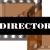 A pixelated film strip with a black banner displaying 'DIRECTOR' in white block letters, showing of a figure's movement