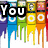 A static image with dripping paint colors, paint pens, and text reading "You Are My Colour" in bold black letters.