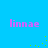 Pixelated text 'linnae' in pink appears four times on a bright blue background with scattered green dots.