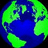 Pixelated globe icon with green landmasses and blue oceans on dark background, paired with green text reading "Nothin's gonna change my world" in four segments.