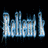 A static digital composition with multiple text elements and a small central image on black background.