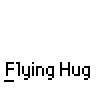 Animated contact sheet of a pixel art flying hug icon showing 22 sequential frames with two stick figures in blue and yellow outfits performing various hugs, gestures, and text interactions on gray background.