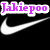 A static image with a black background featuring two white Nike swoosh logos, purple text 'Jakiepoo', and green '#93' text.