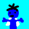 Pixelated cartoon characters in various poses and expressions, including a blue figure with black hair, a red-haired figure, and a green-skinned figure with yellow hair, set against colorful backgrounds.