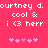 Pixelated text and symbols on a solid pink background with two identical side-by-side sections.
