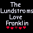 Pixelated text displays 'The Lundstroms Love Franklin' with red heart symbols below, showing two variations of heart coloration.
