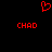 Red pixelated heart symbol above two identical red text labels on a black background.