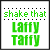 Two side-by-side animated frames of a pixelated text-based buddy icon showing "shake that Laffy Taffy" with green and black color variations between frames.
