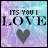 Pixelated image with gradient background displaying text and heart symbols in different states.