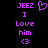 Purple pixelated text and symbols on black background, with a heart symbol replacing the 'O' in 'Love'.
