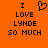 Orange background with black pixelated text reading "I LOVE LYNDSEY SO MUCH" and a heart symbol above the word LOVE.