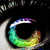 six distinct pixelated images including a close-up eye, a colorful flower, a patterned circle, fruit slices, and a cat wearing a green frog hat