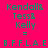A static image displays four identical with text and green bars on a bright pink background, each showing 'Kendall& Tess& Kelly =' followed by 'B.F.F.L.A.E' in pixelated font