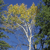 A pixelated static image shows a tree with a light-colored trunk against a blue sky, surrounded by green foliage and yellowish branches.