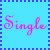 Four identical animated frames of a light blue square icon with pink text reading "Single" on a dotted background, bordered by purple dashed lines.
