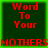 Four identical display red pixelated text 'Word To Your' above a blurred horizontal line of red text reading 'MOTHERS' on dark green backgrounds with bright green borders