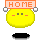 Two pixelated yellow circular characters with 'HOME' banners, one neutral-faced and the other smiling with red mouth.