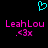 A static pixel art image with a cyan heart symbol above two identical pink text blocks on black background.