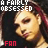 Animated contact sheet of a woman's face with changing mouth expressions and heart symbols, displayed in red text "FAN" and blue text "A FAIRLY OBSESSED" over a black background.