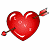 A static contact sheet showing two frames of a pixelated Valentine's Day-themed buddy icon with a red heart pierced by an arrow on the left and green text reading "Original Icons .com" on the right against dark backgrounds.