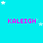 A static image with a bright cyan background, white stars, and repeated pink text "KALEIGH" in a pattern