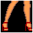 Animated contact sheet of a pixel-art character in red bikini bottoms and high heels, with repeated text "drop it like its hot" across multiple frames showing pose changes and facial expressions.