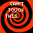 Four identical red and black spiral patterns with white text reading CAN'T TOUCH THIS arranged in a