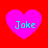 Four pink hearts on red background with cyan text 'Jake' inside each heart, arranged in two of two