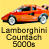 Animated contact sheet showing two frames of a yellow-background buddy icon featuring an orange Lamborghini Countach 5000s with visible text and pixelated details.