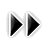 Two black triangular play buttons with white borders on a gray background, rendered in pixelated style.