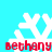 Pixelated white snowflake with red text 'bethany' on cyan background, showing animation frames where the snowflake's arms shift position.