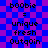 Pixelated text on a blue and purple checkered background with repeated phrases.