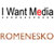 Static pixel art displays text 'I Want Mocha' with a red flower replacing 'o' in 'Mocha', below which is 'ROMENESKO' in brown pixelated letters on white background.