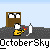 Animated sequence showing a yellow cartoon figure interacting with white candles and brown structures against a light blue background, with repeated text below.