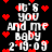 Pixelated text 'IT'S YOU AND ME BABY 2-19-09' surrounded by red heart symbols on a black background, with visible pixelation and slight variations in text and heart placement across repeated sections.