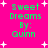 Pixelated text 'sweet Dreams By: Quinn' on bright pink background with white starbursts, displayed in four identical quadrants.