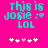 Pixelated cyan text on bright pink background reads 'this is Josie :* LOL' with five white and pink heart icons below.