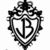 Black and white pixelated icon with ornate shield design containing stylized 'B' letter, top-right corner partially cropped.
