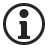 Black circular outline encloses a lowercase 'i' with a dot above it on light gray background.