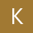 A white pixelated letter K on a solid brown background with no additional elements or text.