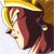 Pixelated image of a figure with light hair and dark clothing against a gradient background.