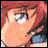 A pixelated anime-style character face with red hair and blue eyes on the left, next to stylized text reading "Anime IM" above a smaller "com" on a black background.