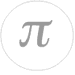Four circular icons arranged in a , each containing distinct mathematical symbols: pi, function notation f(x), theta, and natural logarithm ln